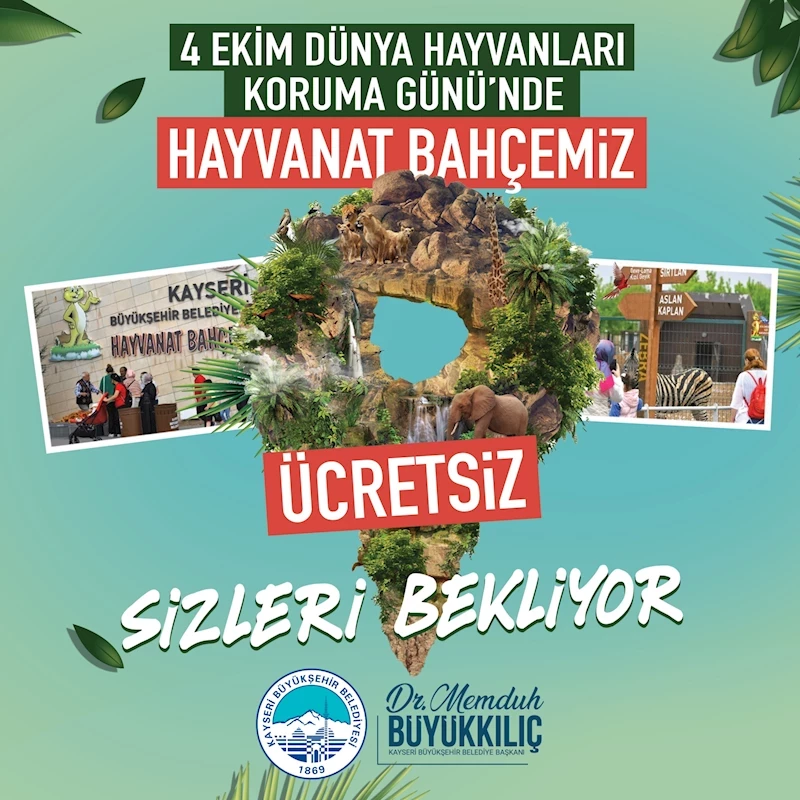 Büyükşehir’den Hayvanları Koruma Günü’nde “Hayvanat Bahçesi” Ücretsiz