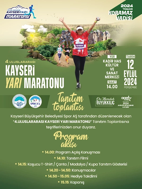 4’üncü Uluslararası Kayseri Yarı Maratonu, Lansman İle Tanıtılacak