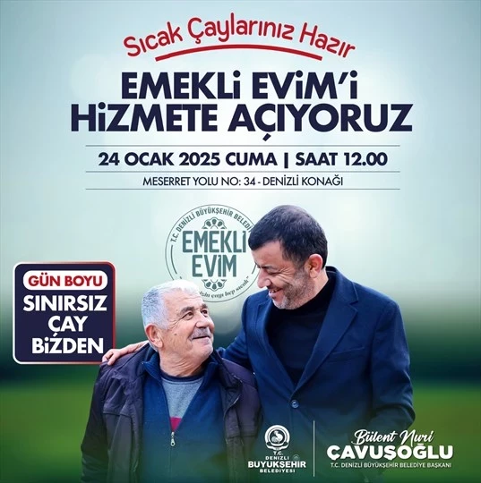 Denizli Emekli Evim hizmete açılıyor